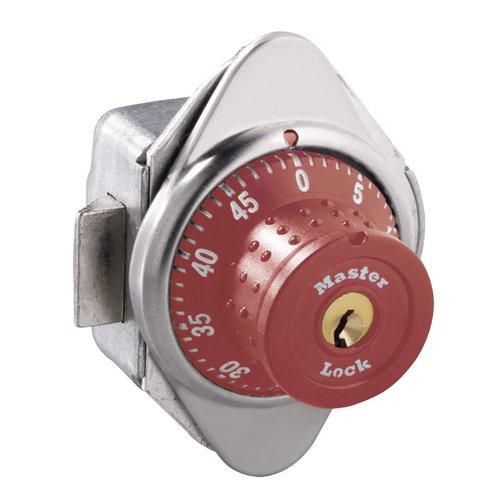 Master Lock 1652MD Built-In Combination Lock with Green Metal Dial Single Point Latch Lockers - Hinged on Right-Master Lock-Red-1652MDRED-LockPeople.com