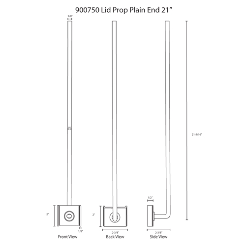 Hodge Products 900750 21" Lid Prop with Plain End-Hodge Products-900750-LockPeople.com