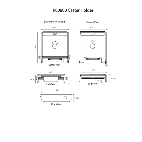 Hodge Products 900800 Caster Holder-Hodge Products-900800-LockPeople.com