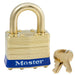 Master Lock 2B Laminated Brass Padlock with Brass Shackle 1-3/4in (44mm) wide-Master Lock-Keyed Alike-15/16in-2KAB-LockPeople.com