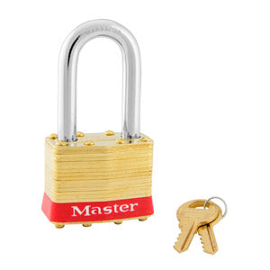 Master Lock 2 Laminated Brass Padlock 1-3/4in (44mm) wide-Keyed-Master Lock-Master Keyed-1-1/2in-2MKLFRED-LockPeople.com