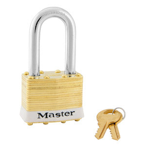 Master Lock 2 Laminated Brass Padlock 1-3/4in (44mm) wide-Keyed-Master Lock-Keyed Alike-1-1/2in-2KALFWHT-LockPeople.com