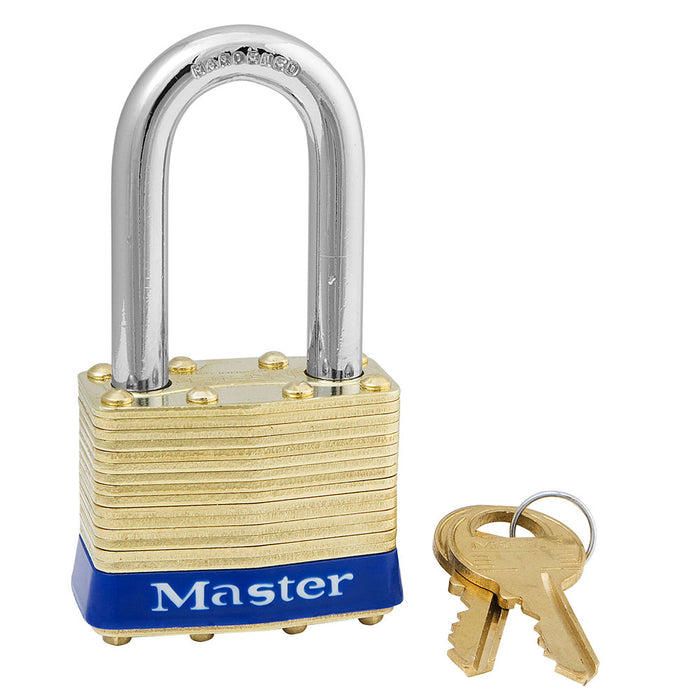 Master Lock 2 Laminated Brass Padlock 1-3/4in (44mm) wide-Keyed-Master Lock-Master Keyed-1-1/2in-2MKLF-LockPeople.com