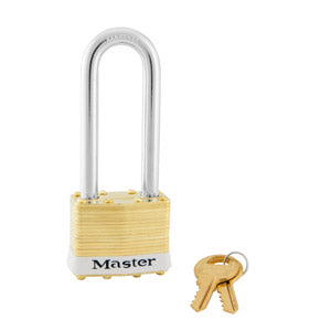 Master Lock 2 Laminated Brass Padlock 1-3/4in (44mm) wide-Keyed-Master Lock-Keyed Alike-2-1/2in-2KALJWHT-LockPeople.com