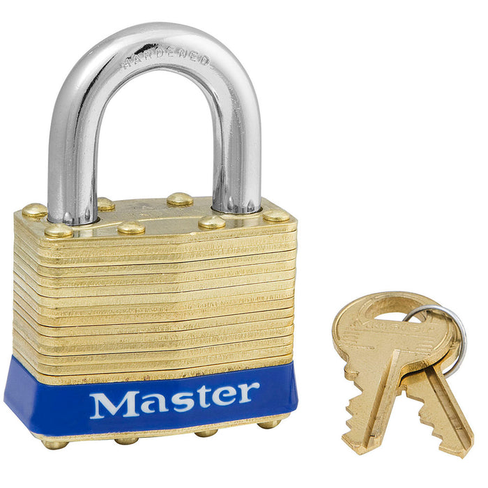 Master Lock 2 Laminated Brass Padlock 1-3/4in (44mm) wide-Keyed-Master Lock-Keyed Different-15/16in-2-LockPeople.com