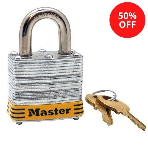 Master Lock 3YLW-E113-M10 Laminated Steel Padlock 1-9/16in (40mm) Wide (Keyway: E113-M10)-Keyed-Master Lock-3YLW-E113-M10-LockPeople.com