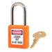 Master Lock 410 Zenex™ Thermoplastic Safety Padlock, 1-1/2in (38mm) Wide with 1-1/2in (38mm) Tall Shackle-Keyed-Master Lock-Master Keyed-1-1/2in-410MKORJ-MasterLocks.com