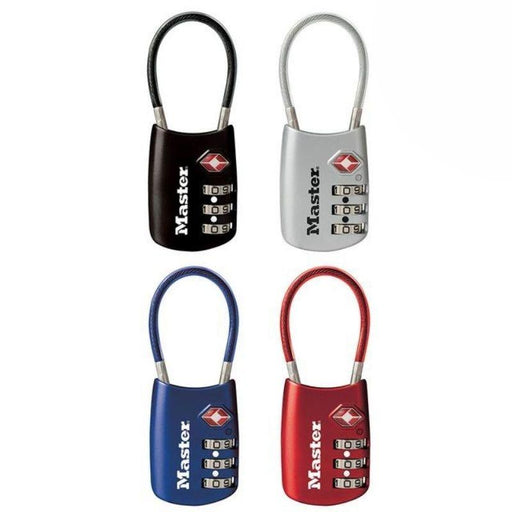 Master Lock 4688D Set Your Own Combination TSA-Accepted Luggage Lock with Flexible Shackle; Assorted Colors 1-3/16in (30mm) Wide-Combination-Master Lock-4688D-LockPeople.com