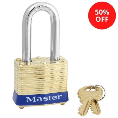 Master Lock 4KABLF-3503 Laminated Brass Padlock 1-9/16in (40mm) Wide (Keyed Alike Keyway: 3503)-Keyed-Master Lock-4KABLF-3503-LockPeople.com