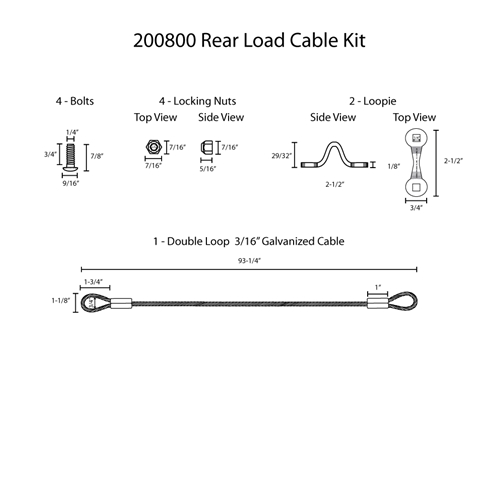 Hodge Products 200800 Rear Load Cable Kit-Hodge Products-200800-LockPeople.com