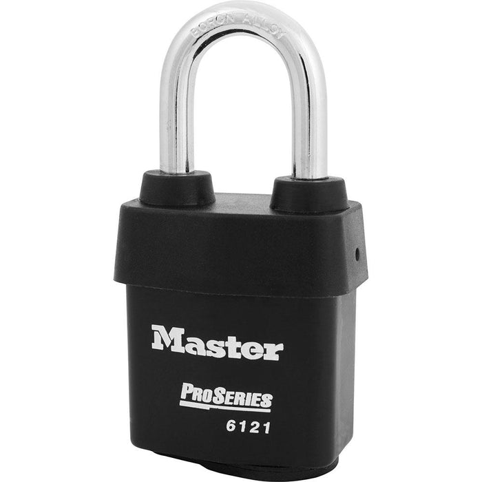 Master Lock 6121 ProSeries® Weather Tough® Laminated Steel Rekeyable Padlock 2-1/8in (54mm) Wide-Keyed-Master Lock-Black-Keyed Alike-6121KALF-LockPeople.com