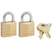 Master Lock 120T Solid Brass Body Padlock, 2 Pack 3/4in (19mm) Wide-Keyed-Master Lock-120T-LockPeople.com