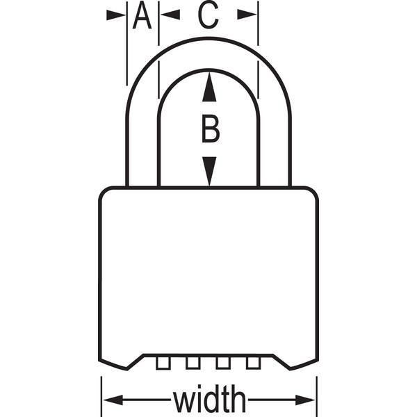 Master Lock 878 Resettable Combination Padlock 2in (51mm) Wide-Combination-Master Lock-878-LockPeople.com