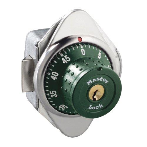 Master Lock 1654MD Built-In Combination Lock with Metal Dial for Horizontal Latch Box Lockers - Hinged on Right-Master Lock-Green-1654MDGRN-LockPeople.com