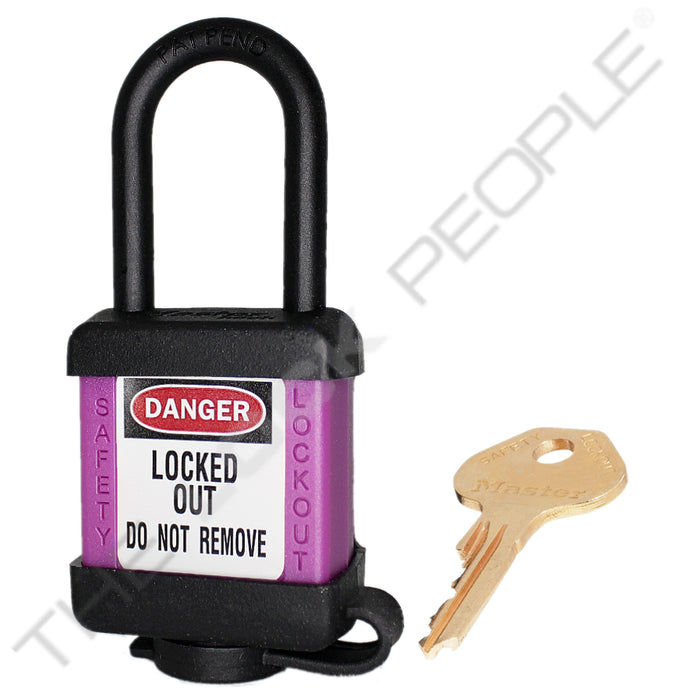 Master Lock 406COV Padlock with Plastic Cover 1-1/2in (38mm) wide-Master Lock-Master Keyed-Purple-406MKPRPCOV-LockPeople.com