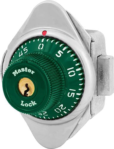 Master Lock 1671MD Built-In Combination Lock with Metal Dial for Lift Handle, Single Point and Box Lockers - Hinged on Left-Master Lock-Green-1671MDGRN-LockPeople.com
