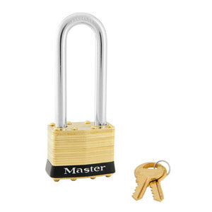 Master Lock 2 Laminated Brass Padlock 1-3/4in (44mm) wide-Keyed-Master Lock-Keyed Different-2-1/2in-2LJBLK-LockPeople.com