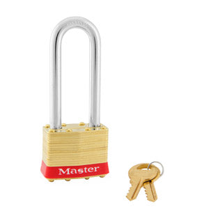 Master Lock 2 Laminated Brass Padlock 1-3/4in (44mm) wide-Keyed-Master Lock-Keyed Alike-2-1/2in-2KALJRED-LockPeople.com