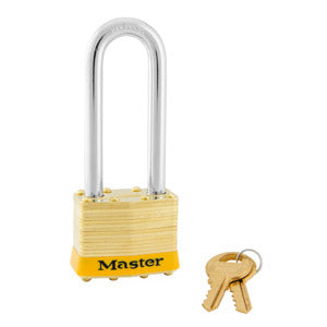 Master Lock 2 Laminated Brass Padlock 1-3/4in (44mm) wide-Keyed-Master Lock-Keyed Alike-2-1/2in-2KALJYLW-LockPeople.com