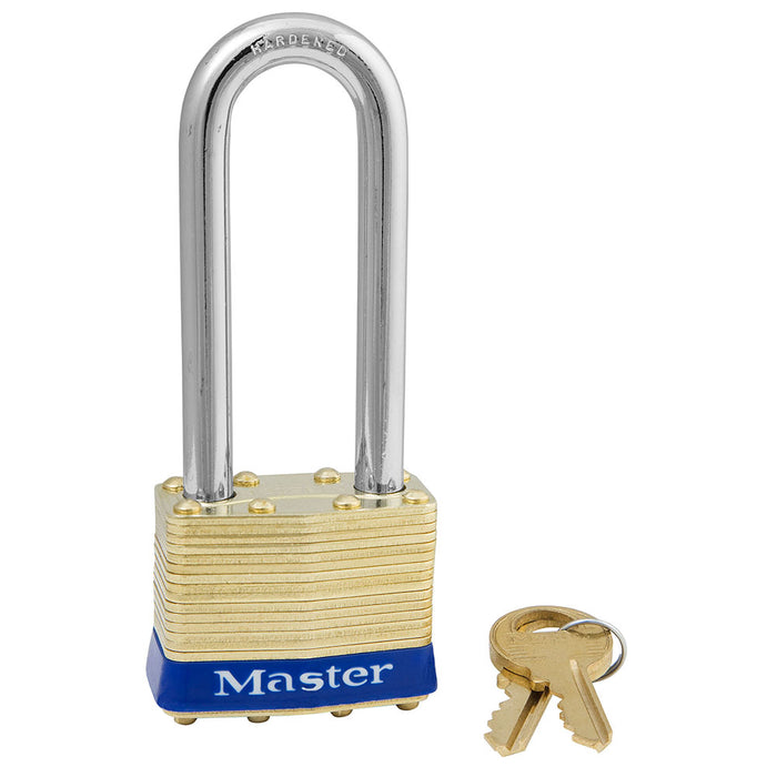 Master Lock 2 Laminated Brass Padlock 1-3/4in (44mm) wide-Keyed-Master Lock-Keyed Alike-2-1/2in-2KALJ-LockPeople.com