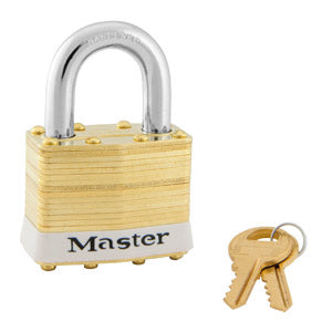 Master Lock 2 Laminated Brass Padlock 1-3/4in (44mm) wide-Keyed-Master Lock-Keyed Different-15/16in-2WHT-LockPeople.com