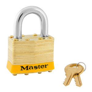 Master Lock 2 Laminated Brass Padlock 1-3/4in (44mm) wide-Keyed-Master Lock-Keyed Different-15/16in-2YLW-LockPeople.com