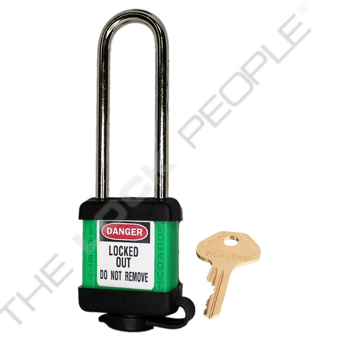 Master Lock 410COV Padlock with Plastic Cover 1-1/2in (38mm) wide-Master Lock-Keyed Different-3in-410LTGRNCOV-LockPeople.com
