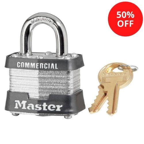 Master Lock 3KAMK-DD1-DD Laminated Steel Padlock 1-9/16in (40mm) Wide (Keyway: DD1-DD)-Keyed-Master Lock-3KAMK-DD1-DD-LockPeople.com