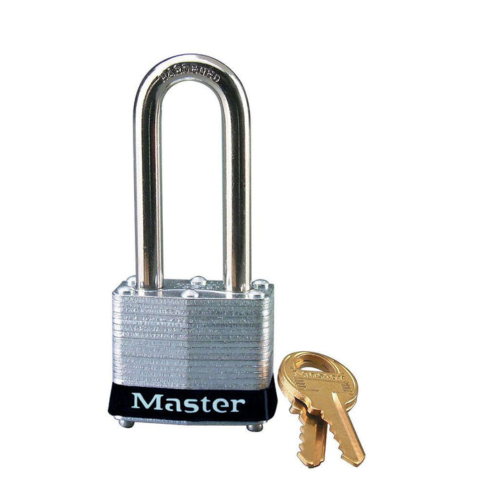 Master Lock 3 Laminated Steel Padlock 1-9/16in (40mm) Wide-Keyed-Master Lock-Black-Keyed Alike-3KALHBLK-MasterLocks.com