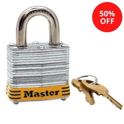 Master Lock 3KAYLW-DD2-DD Laminated Steel Safety Padlock, 1-9/16in (40mm) wide with 3/4in (19mm) Tall Shackle (Keyed Alike Keyway: DD2-DD)-Keyed-Master Lock-3KAYLW-DD2-DD-LockPeople.com