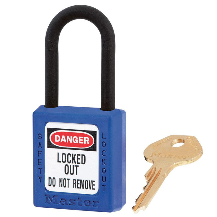 Master Lock 406 Dielectric Zenex™ Thermoplastic Safety Padlock, 1-1/2in (38mm) Wide with 1-1/2in (38mm) Tall Nylon Shackle-Keyed-Master Lock-Blue-Keyed Alike-406KABLU-LockPeople.com