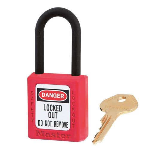 Master Lock 406 Dielectric Zenex™ Thermoplastic Safety Padlock, 1-1/2in (38mm) Wide with 1-1/2in (38mm) Tall Nylon Shackle-Keyed-Master Lock-Red-Keyed Alike-406KARED-LockPeople.com