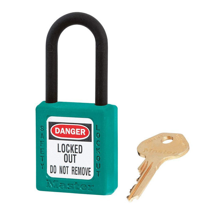 Master Lock 406 Dielectric Zenex™ Thermoplastic Safety Padlock, 1-1/2in (38mm) Wide with 1-1/2in (38mm) Tall Nylon Shackle-Keyed-Master Lock-Teal-Keyed Alike-406KATEAL-LockPeople.com