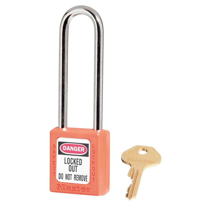 Master Lock 410 Zenex™ Thermoplastic Safety Padlock, 1-1/2in (38mm) Wide with 1-1/2in (38mm) Tall Shackle-Keyed-Master Lock-Keyed Alike-3in-410KALTORJ-MasterLocks.com