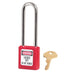 Master Lock 410 Zenex™ Thermoplastic Safety Padlock, 1-1/2in (38mm) Wide with 1-1/2in (38mm) Tall Shackle-Keyed-Master Lock-Keyed Alike-3in-410KALTRED-MasterLocks.com