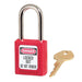Master Lock 410 Zenex™ Thermoplastic Safety Padlock, 1-1/2in (38mm) Wide with 1-1/2in (38mm) Tall Shackle-Keyed-Master Lock-Master Keyed-1-1/2in-410MKRED-MasterLocks.com