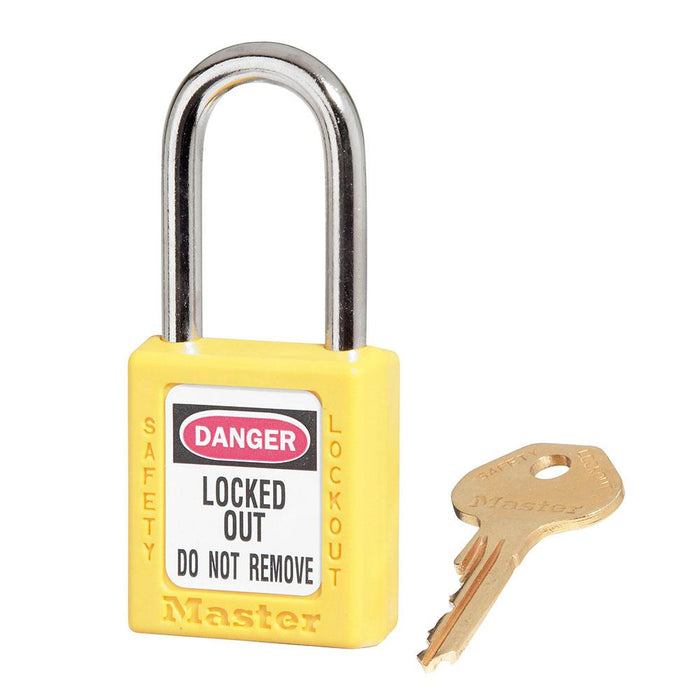 Master Lock 410 Zenex™ Thermoplastic Safety Padlock, 1-1/2in (38mm) Wide with 1-1/2in (38mm) Tall Shackle-Keyed-Master Lock-Master Keyed-1-1/2in-410MKYLW-MasterLocks.com