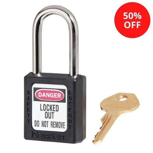 Master Lock 410BLK2KEY Zenex™ Thermoplastic Safety Padlock, 1-1/2in (38mm) Wide with 1-1/2in (38mm) Tall Shackle-Keyed-Master Lock-410BLK2KEY-LockPeople.com