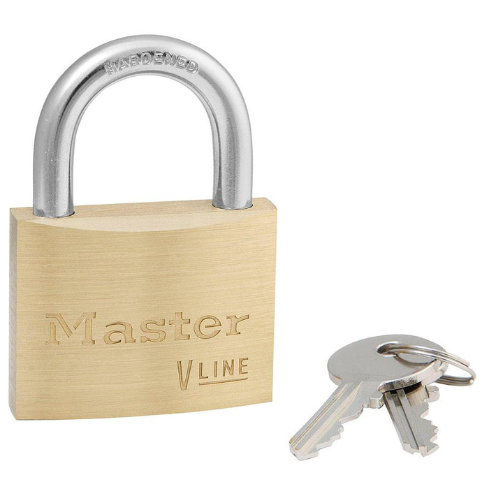 Master Lock 4150 V-Line Brass Padlock 1-7/8in (48mm) Wide-Keyed-Master Lock-LockPeople.com
