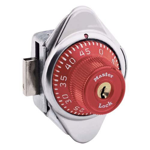 Master Lock 1630MD Built-In Combination Lock with Metal Dial for Lift Handle Lockers - Hinged on Right-Master Lock-Red-1630MDRED-LockPeople.com