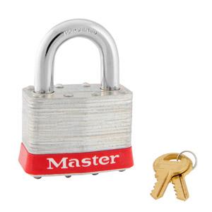 Master Lock 5 Laminated Steel Padlock 2in (51mm) Wide-Keyed-Master Lock-Red-Keyed Alike-5KARED-MasterLocks.com