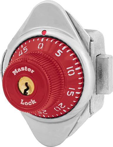 Master Lock 1671MD Built-In Combination Lock with Metal Dial for Lift Handle, Single Point and Box Lockers - Hinged on Left-Master Lock-Red-1671MDRED-LockPeople.com