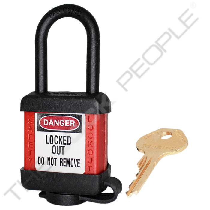 Master Lock 406COV Padlock with Plastic Cover 1-1/2in (38mm) wide-Master Lock-Master Keyed-Red-406MKREDCOV-LockPeople.com