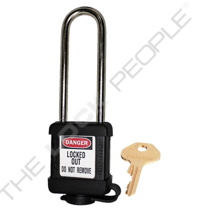 Master Lock 410COV Padlock with Plastic Cover 1-1/2in (38mm) wide-Master Lock-Keyed Different-3in-410LTBLKCOV-LockPeople.com