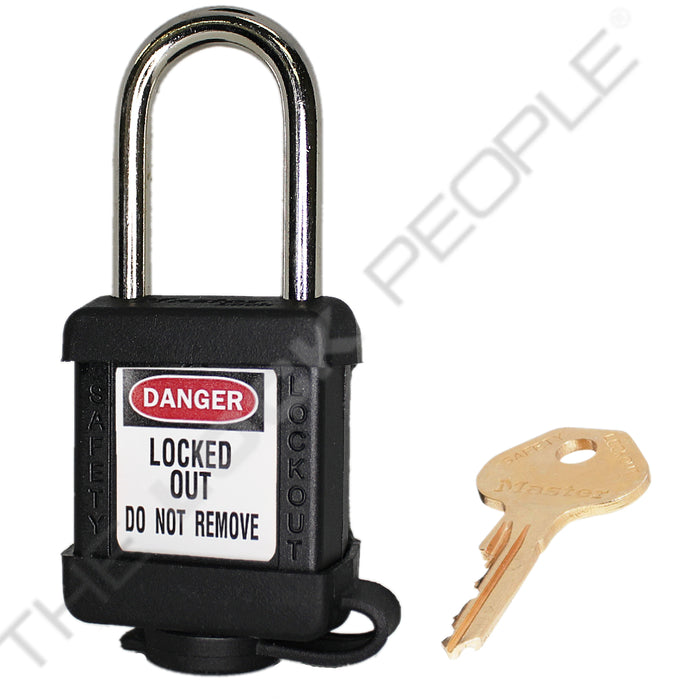 Master Lock 410COV Padlock with Plastic Cover 1-1/2in (38mm) wide-Master Lock-Keyed Alike-1-1/2in-410KABLKCOV-LockPeople.com