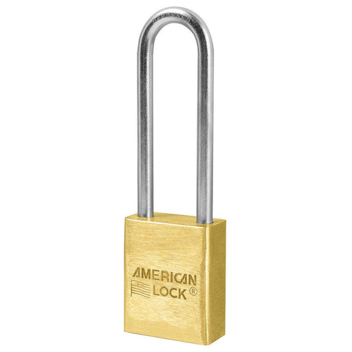 American Lock A42 1-1/2in (38mm) Solid Brass Padlock with 3in (76mm) Shackle-Keyed-American Lock-LockPeople.com