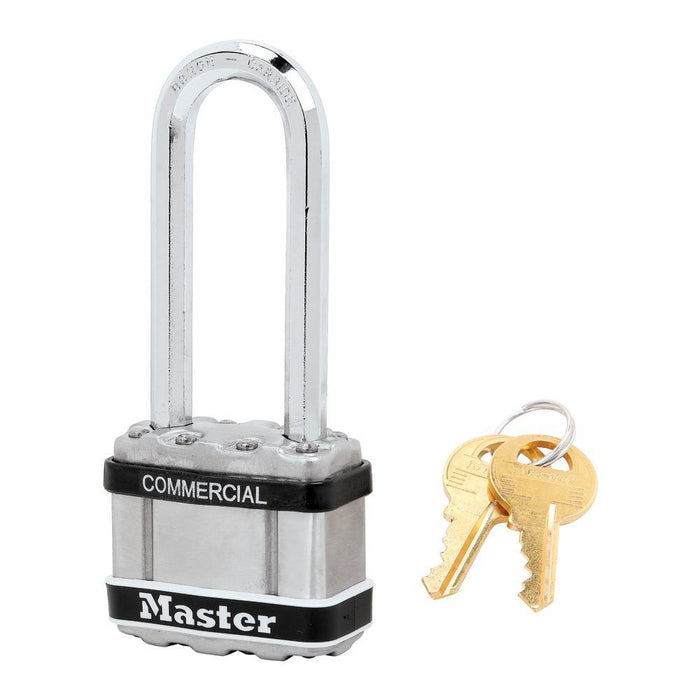 Master Lock M1 Commercial Magnum Laminated Steel Padlock with Stainless Steel Body Cover 1-3/4in (44mm) Wide-Keyed-Master Lock-LockPeople.com