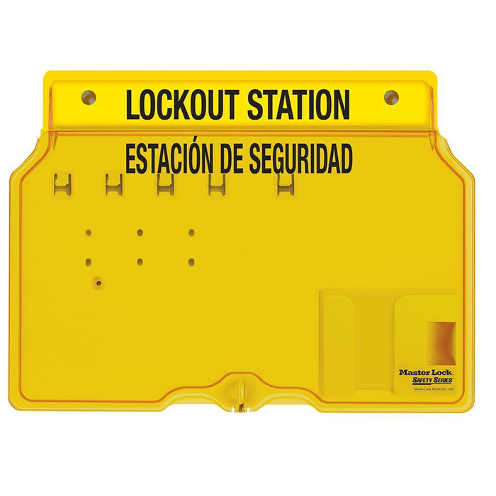 Master Lock 1482BES 4-Lock Padlock Station, English/Spanish, Unfilled-Keyed-Master Lock-1482BES-LockPeople.com