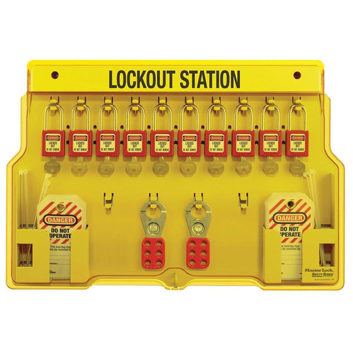 Master Lock 1483BP410 10-Lock Padlock Station, Zenex™ Thermoplastic Padlocks-Keyed-Master Lock-1483BP410-LockPeople.com