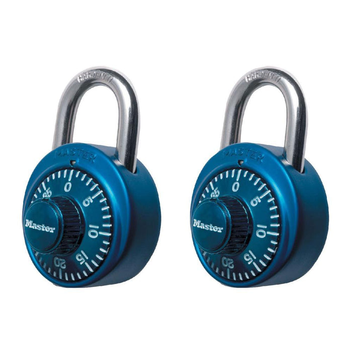 Master Lock 1530T Standard Combination Dial Padlock with Aluminum Cover; Assorted Colors; 2 Pack 1-7/8in (48mm) Wide-Combination-Master Lock-1530T-LockPeople.com